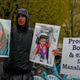 Protesters outside Boeing’s annual shareholders meeting at the Field Museum in Chicago.